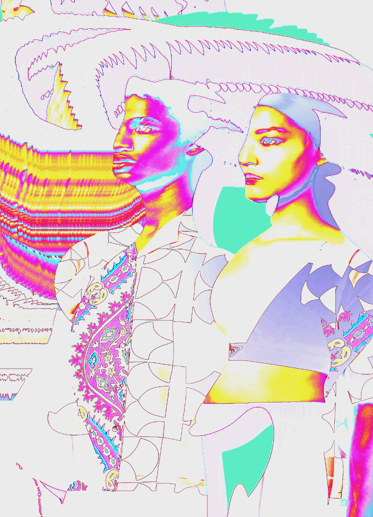 Bright couple sketch