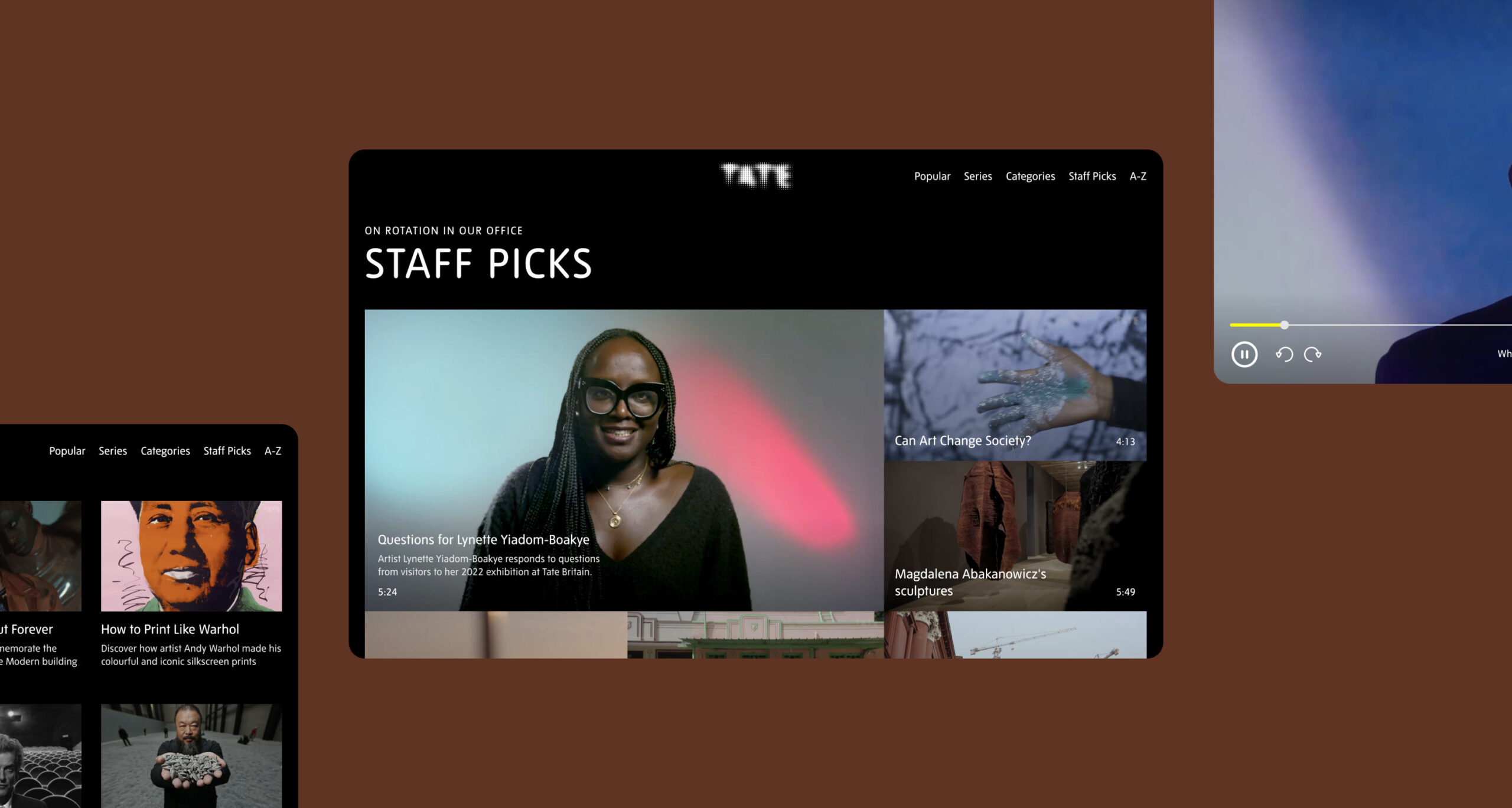 Tate Video desktop view