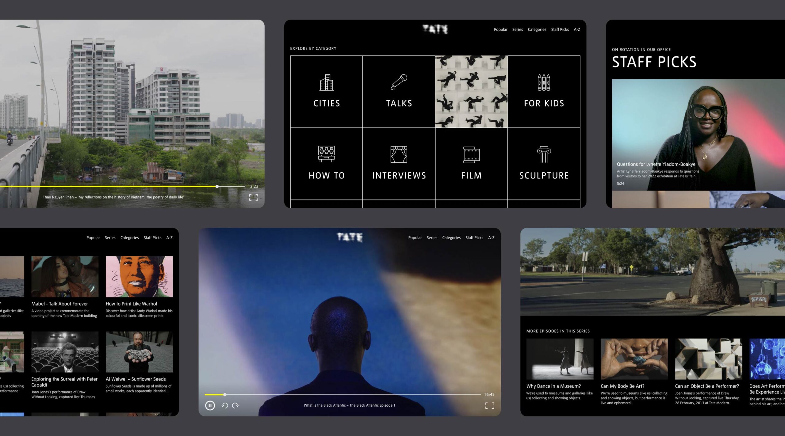 Tate Video desktop showcase